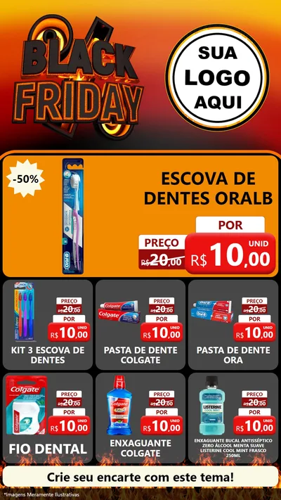 Modelo de Rede Social para Stories com o tema Black Friday para Higiene Pessoal
