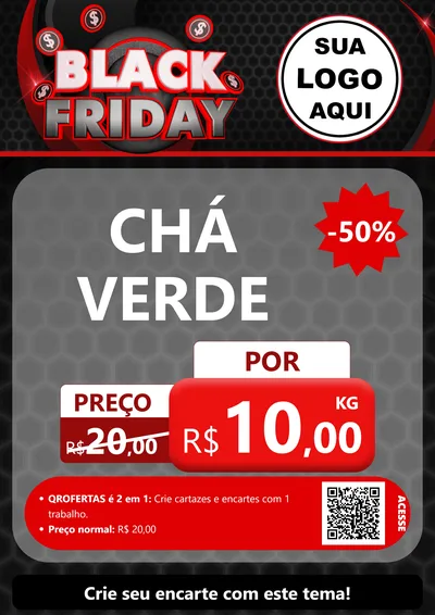 Modelo de Cartaz para Cartaz A4 Vertical com o tema Black Friday para Produtos Naturais