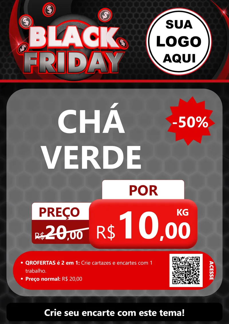 Modelo de Cartaz para Cartaz A4 Vertical com o tema Black Friday para Produtos Naturais