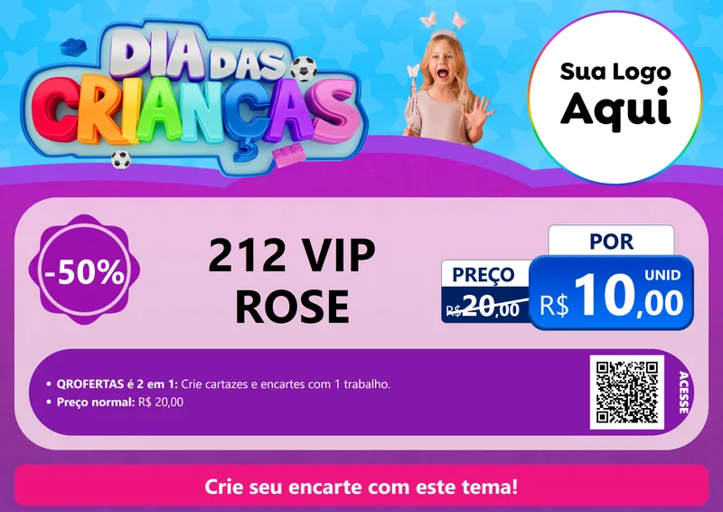Modelo de Cartaz para Cartaz A4 Horizontal com o tema Dia Das Crianças para Perfumes