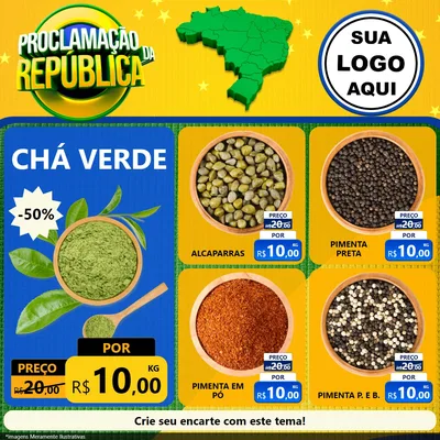 Modelo de Rede Social para Feed Facebook com o tema Proclamação da República para Produtos Naturais