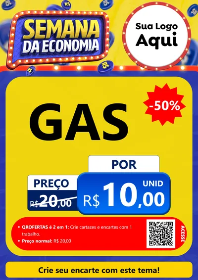 Modelo de Cartaz para Cartaz A4 Vertical com o tema Semana da Economia para Água e gás