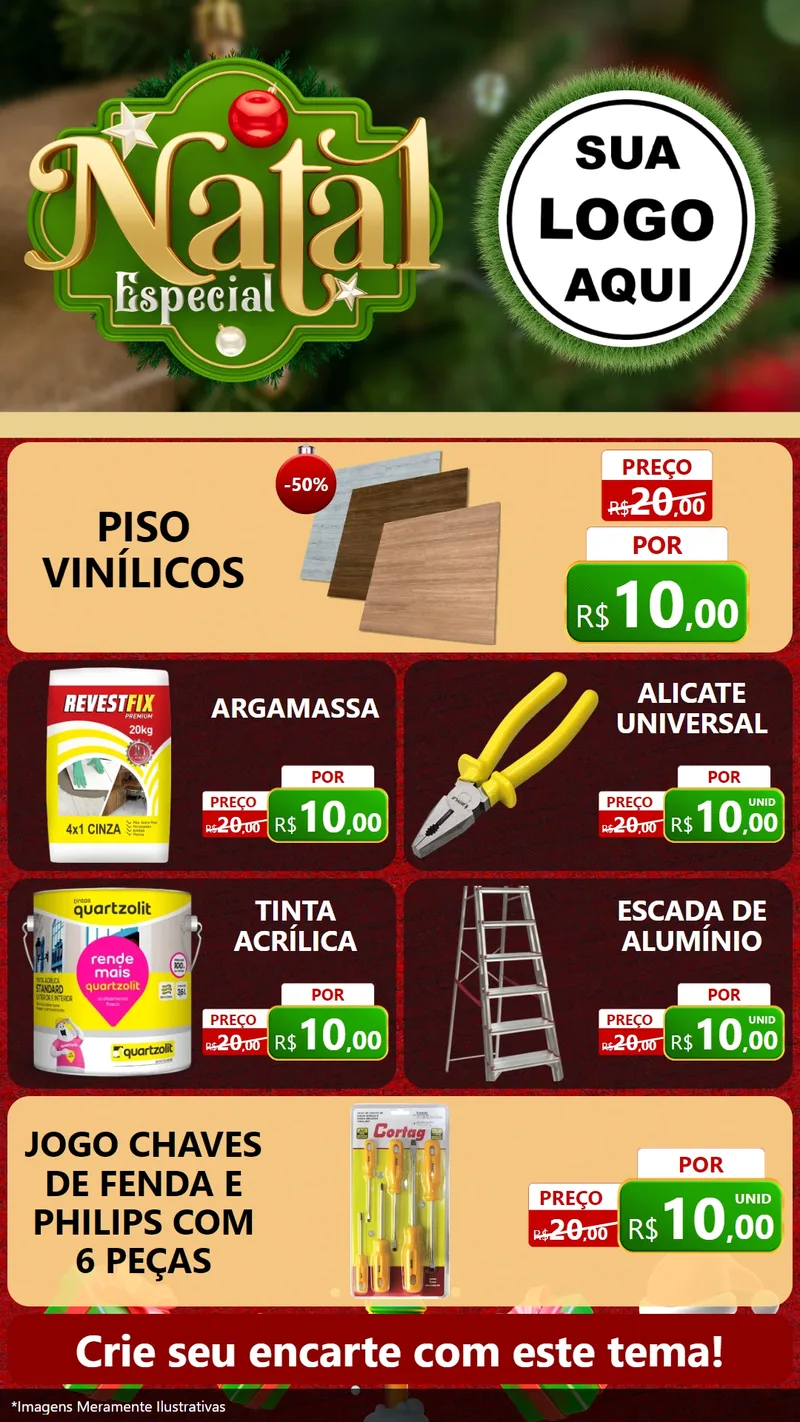 Modelo de TV para TV Vertical com o tema Natal Especial para Material para Construção
