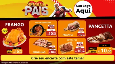 Modelo de TV para TV Horizontal com o tema Semana Dos Pais para Assados
