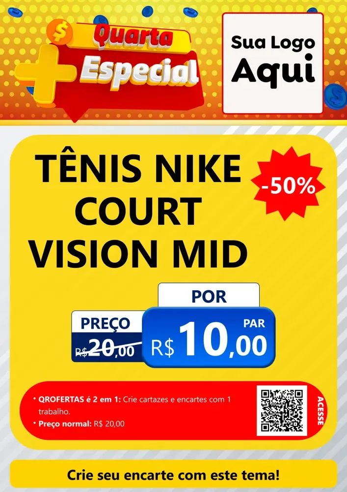 Modelo de Cartaz para Cartaz A4 Vertical com o tema Quarta Mais Especial para Calçados