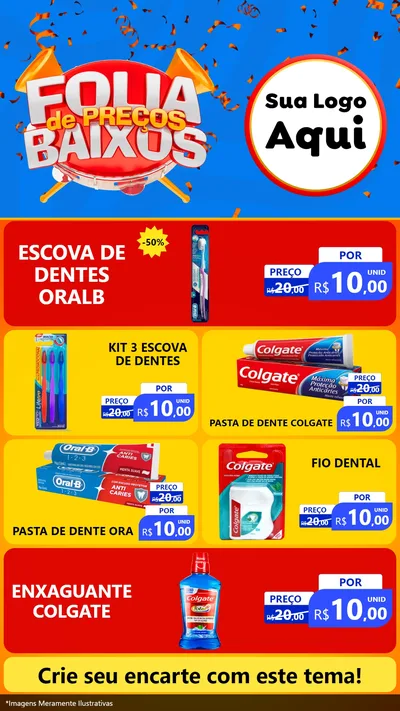 Modelo de TV para TV Vertical com o tema Folia de Preços Baixos para Higiene Pessoal