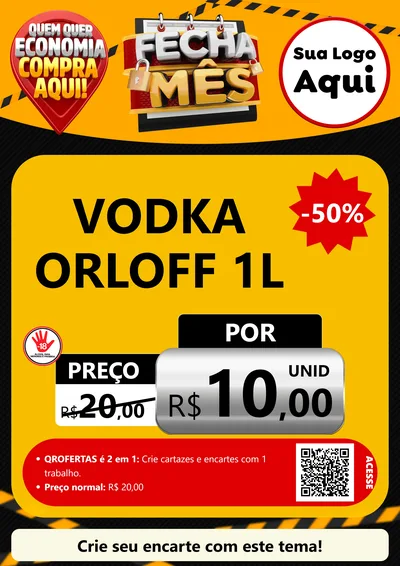 Modelo de Cartaz para Cartaz A4 Vertical com o tema Fecha Mês para Distribuidora de bebidas
