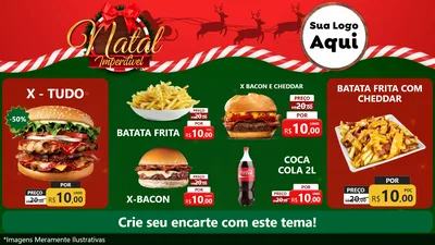 Modelo de TV para TV Horizontal com o tema Natal Imperdível para Hamburgueria