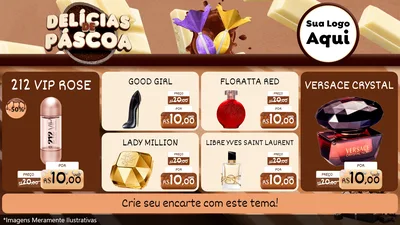 Modelo de TV para TV Horizontal com o tema Delícias de Páscoa para Perfumes
