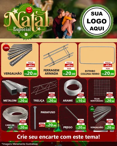 Modelo de Rede Social para Feed Instagram com o tema Natal Especial para Ferragens