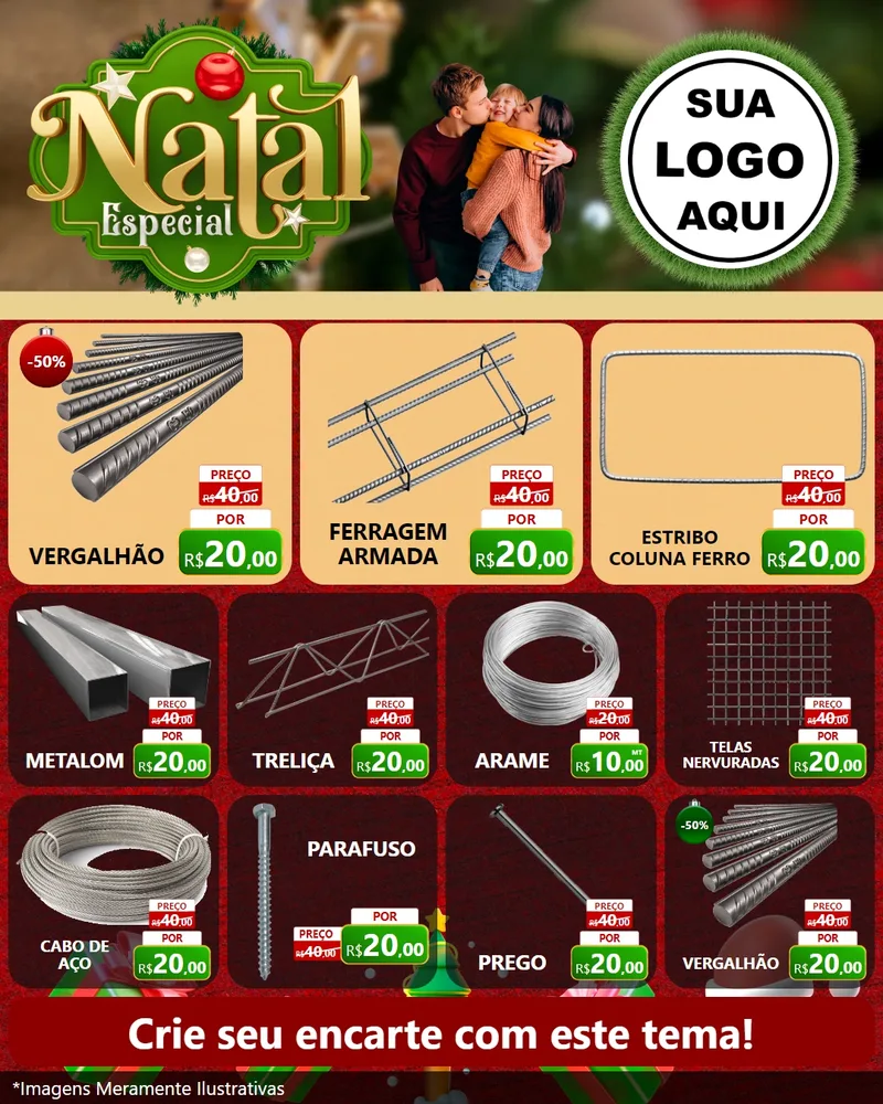Modelo de Rede Social para Feed Instagram com o tema Natal Especial para Ferragens