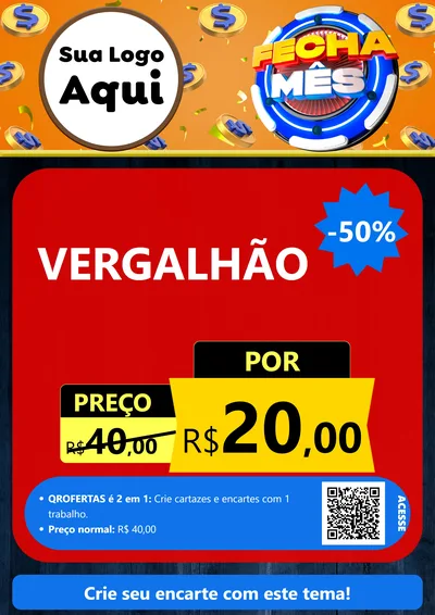 Modelo de Cartaz para Cartaz A4 Vertical com o tema Fecha Mês para Ferragens