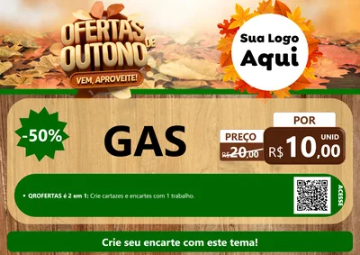 Modelo de Cartaz para Cartaz A4 Horizontal com o tema Ofertas de Outono - Vem, Aproveite! para Água e gás