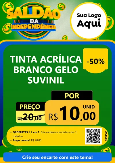 Modelo de Cartaz para Cartaz A4 Vertical com o tema Saldão da Indepêndencia para Tintas e Ferramentas