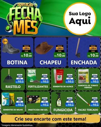 Modelo de Rede Social para Feed Instagram com o tema Operação Fecha Mês para Agropecuária