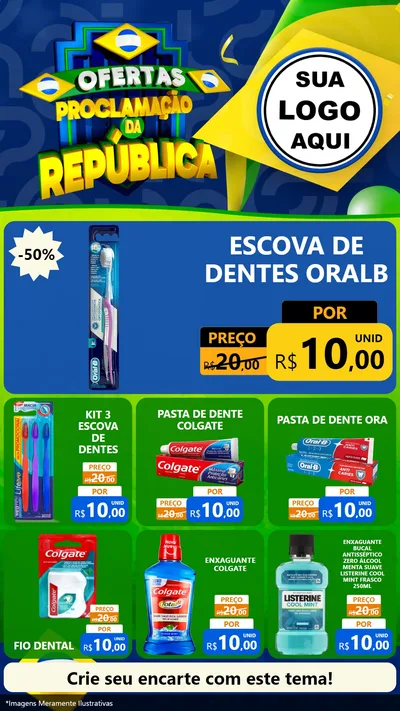 Modelo de Rede Social para Stories com o tema Ofertas Proclamação da República para Higiene Pessoal