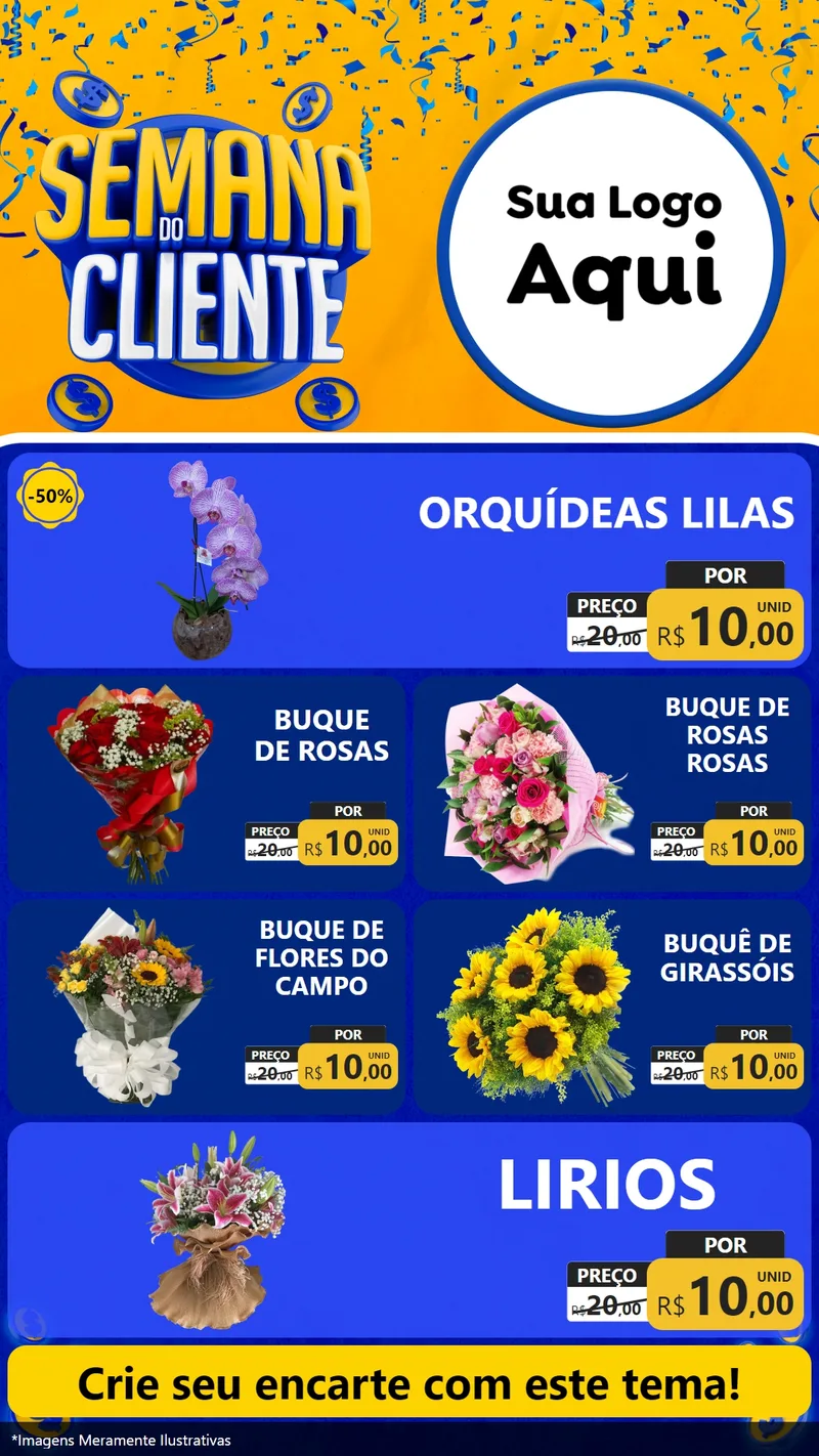 Modelo de TV para TV Vertical com o tema Semana do Cliente para Floricultura e jardim
