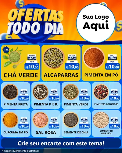 Modelo de Rede Social para Feed Instagram com o tema Ofertas Todo Dia para Produtos Naturais