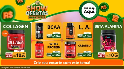 Modelo de TV para TV Horizontal com o tema Show de Ofertas Imbatíveis para Suplementos alimentares