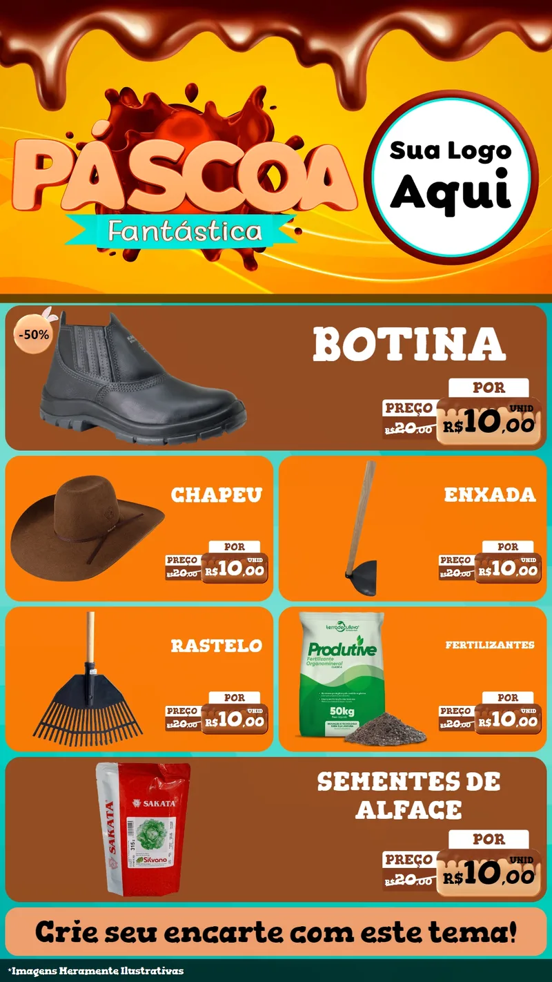 Modelo de TV para TV Vertical com o tema Páscoa Fantástica para Agropecuária