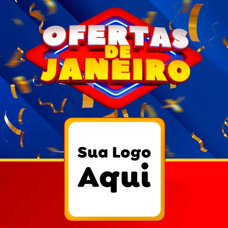 Modelo de Rede Social para Feed Facebook com o tema Ofertas de Janeiro para Supermercado