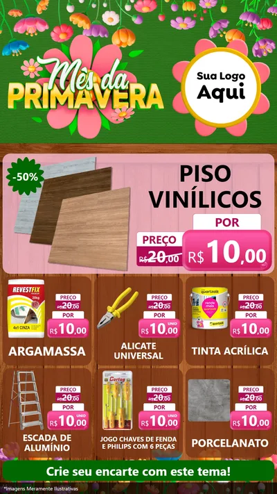 Modelo de Rede Social para Stories com o tema Mês da Primavera para Material para Construção
