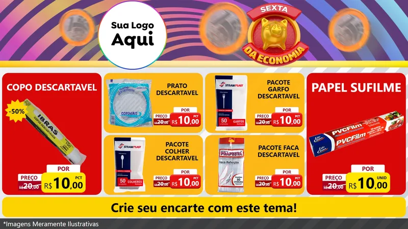 Modelo de TV para TV Horizontal com o tema Sexta da Economia para Embalagens