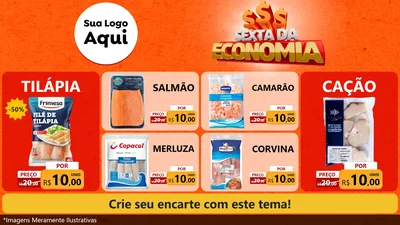 Modelo de TV para TV Horizontal com o tema Sexta da Economia para Peixaria