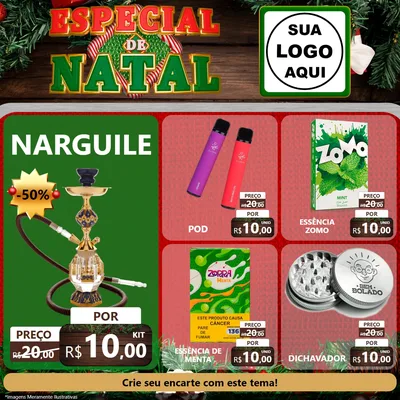 Modelo de Rede Social para Feed Facebook com o tema Especial de Natal para Tabacaria