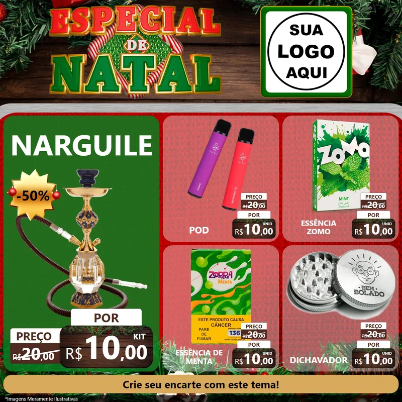 Modelo de Rede Social para Feed Facebook com o tema Especial de Natal para Tabacaria