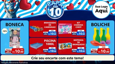 Modelo de TV para TV Horizontal com o tema Papai Nota 10 para Brinquedos