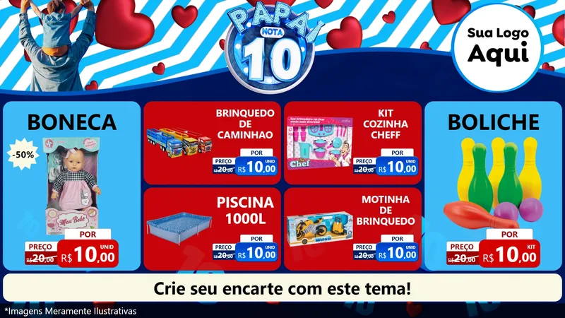 Modelo de TV para TV Horizontal com o tema Papai Nota 10 para Brinquedos