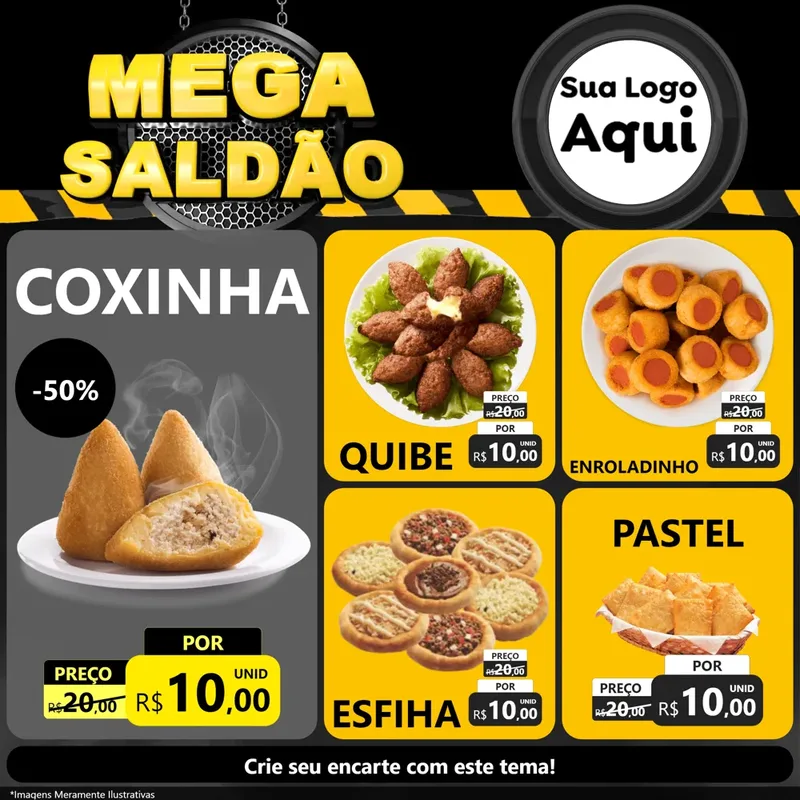 Modelo de Rede Social para Feed Facebook com o tema Mega Saldão para Salgadaria