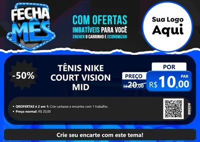 Modelo de Cartaz para Cartaz A4 Horizontal com o tema Fecha Mês para Calçados