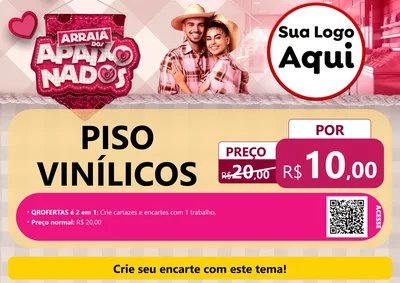 Modelo de Cartaz para Cartaz A4 Horizontal com o tema Arraiá dos Apaixonados - Junina para Material para Construção