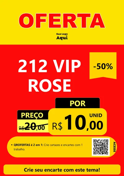 Modelo de Cartaz para Cartaz A4 Vertical com o tema OFERTA - Vermelho Cartaz para Perfumes