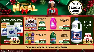 Modelo de TV para TV Horizontal com o tema Ofertas de Natal para Produtos de Limpeza