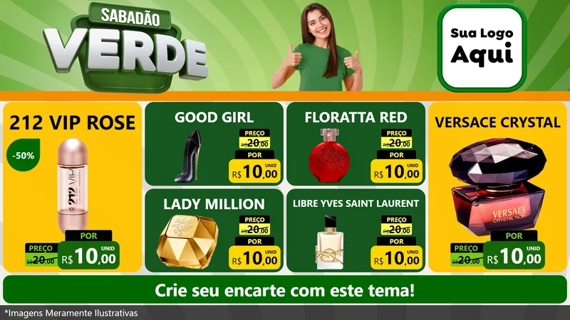 Modelo de TV para TV Horizontal com o tema Sabadão Verde para Perfumes