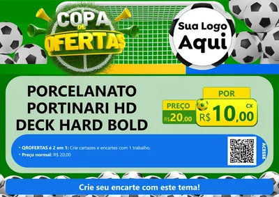 Modelo de Cartaz para Cartaz A4 Horizontal com o tema Copa De Ofertas para Pisos e revestimentos