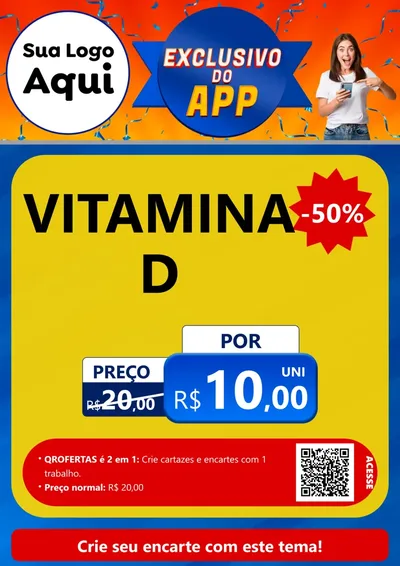 Modelo de Cartaz para Cartaz A4 Vertical com o tema Exclusivo do Aplicativo para Farmácia