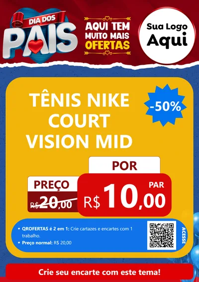 Modelo de Cartaz para Cartaz A4 Vertical com o tema Dia dos Pais para Calçados
