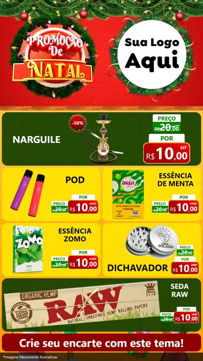 Modelo de TV para TV Vertical com o tema Promoção de Natal para Tabacaria