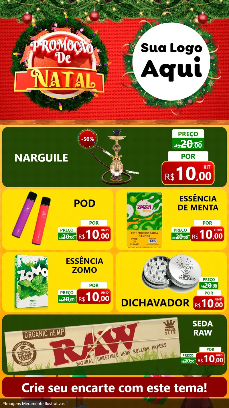 Modelo de TV para TV Vertical com o tema Promoção de Natal para Tabacaria