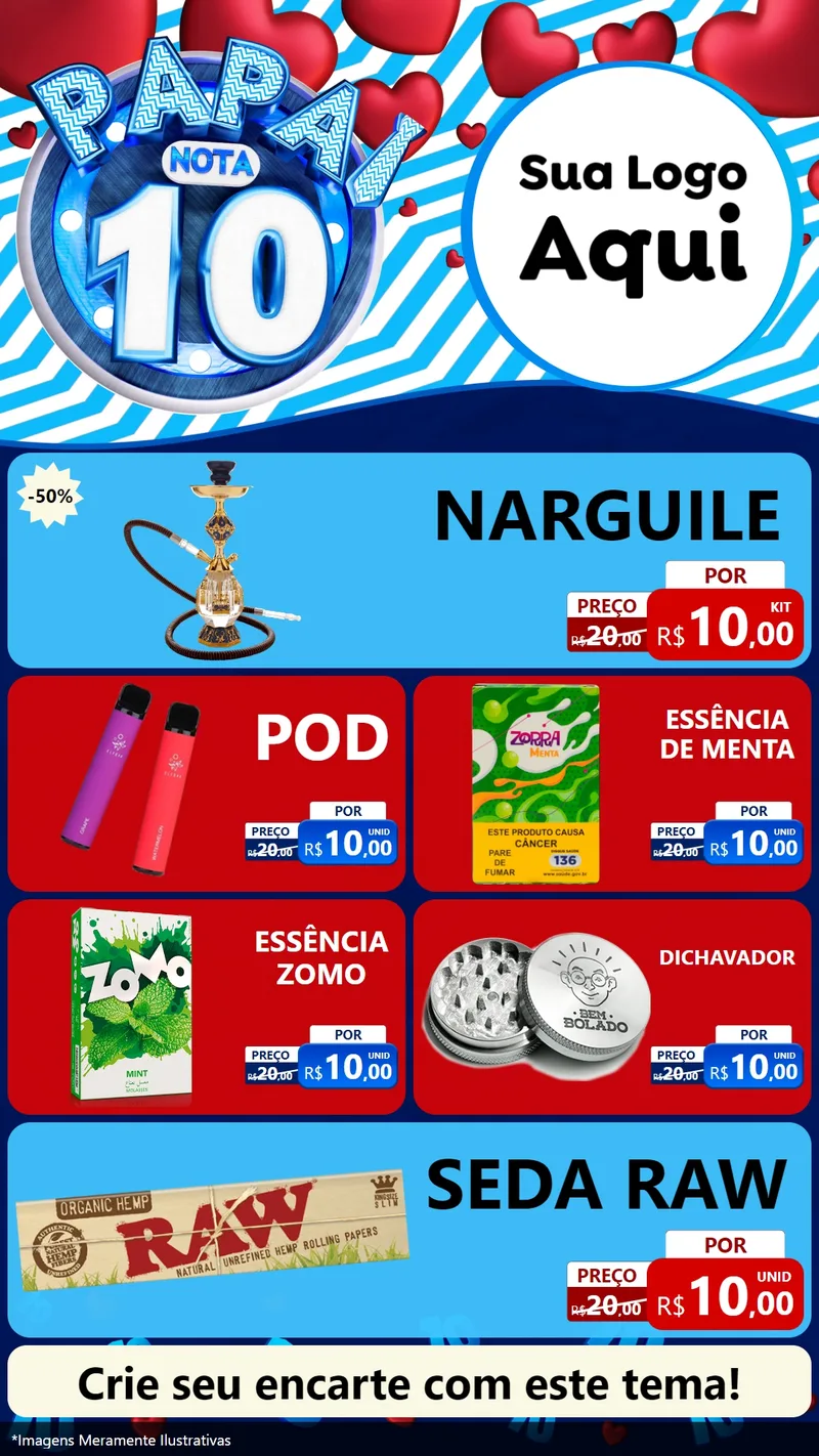 Modelo de TV para TV Vertical com o tema Papai Nota 10 para Tabacaria