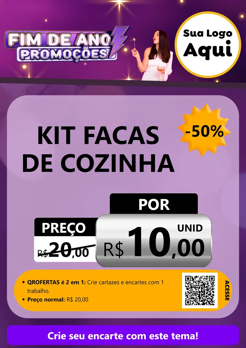 Modelo de Cartaz para Cartaz A4 Vertical com o tema Fim de Ano Promoções para Utilidades Domésticas