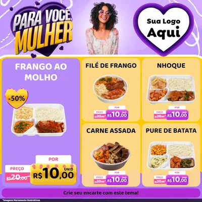 Modelo de Rede Social para Feed Facebook com o tema Para Você, Mulher para Restaurante