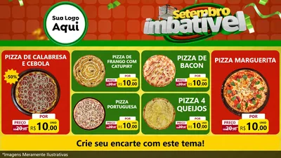 Modelo de TV para TV Horizontal com o tema Setembro Imbatível para Pizzaria