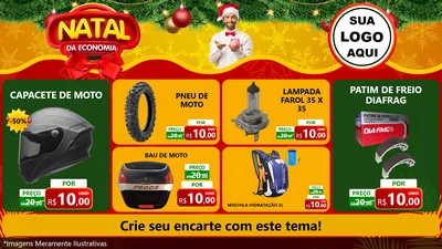 Modelo de TV para TV Horizontal com o tema Natal da Economia para Moto peças