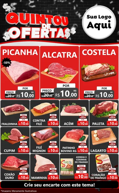Modelo de Encarte para Encarte Grande com o tema Quintou de Ofertas para Açougue