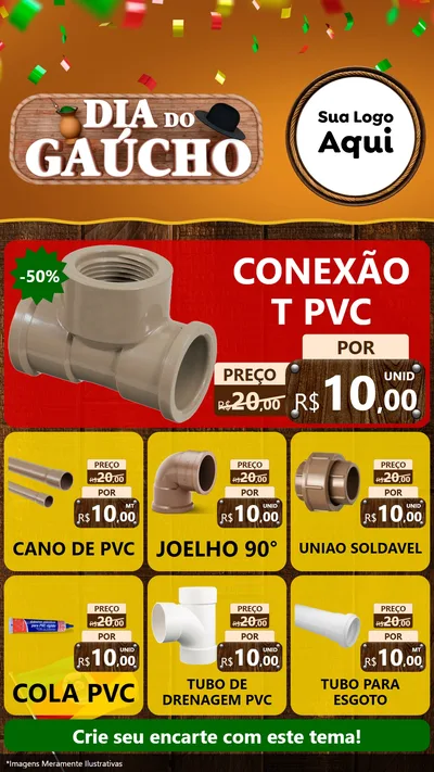 Modelo de Rede Social para Stories com o tema Dia do Gaúcho para Tubos e conexões